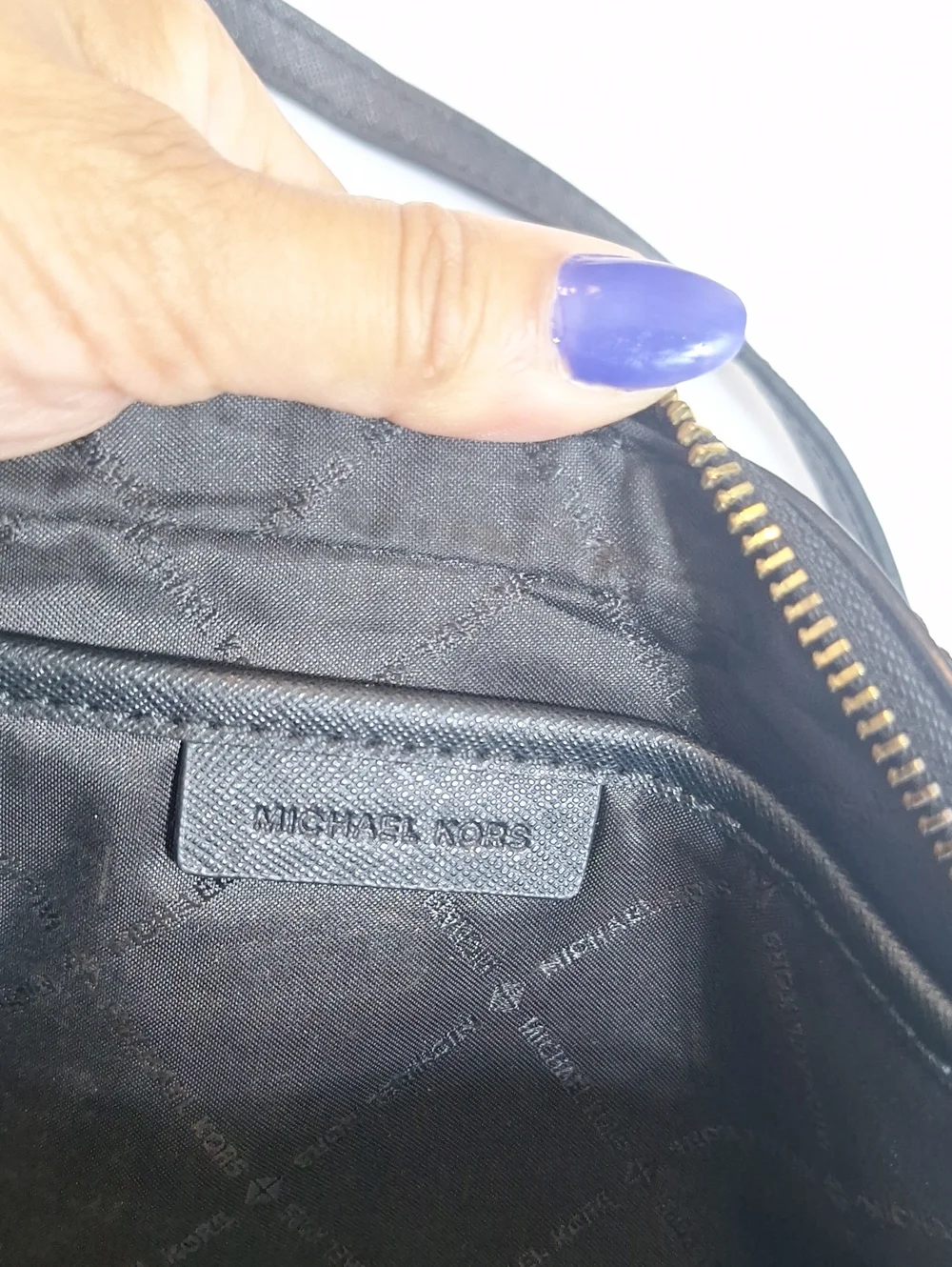 Michael Kors Black Crossbody Bag with Gold Hardware